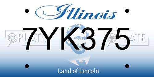 7YK375 Illinois License Plate