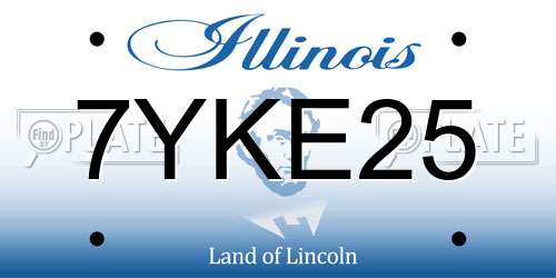 7YKE25 Illinois License Plate