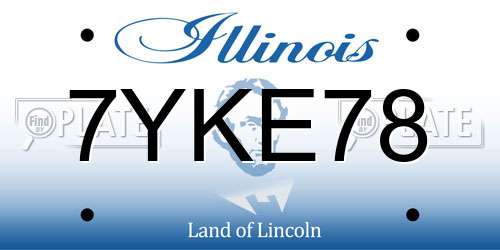 7YKE78 Illinois License Plate