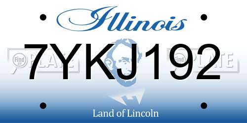 7YKJ192 Illinois License Plate
