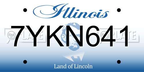 7YKN641 Illinois License Plate