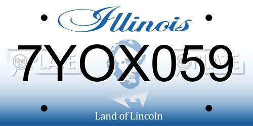 7YOX059 Illinois License Plate
