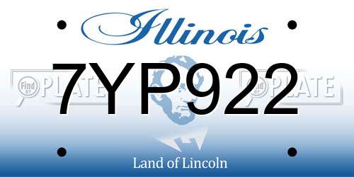 7YP922 Illinois License Plate