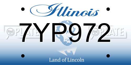 7YP972 Illinois License Plate