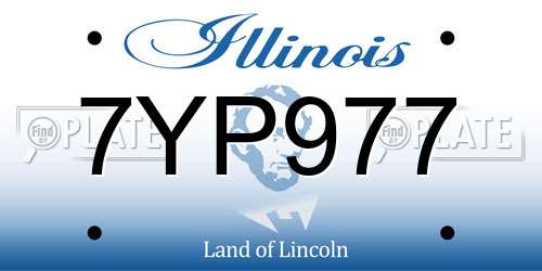 7YP977 Illinois License Plate