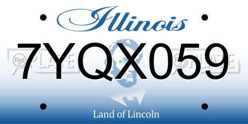 7YQX059 Illinois License Plate