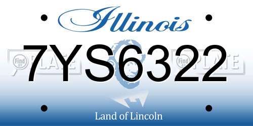 7YS6322 Illinois License Plate