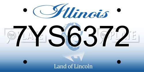7YS6372 Illinois License Plate