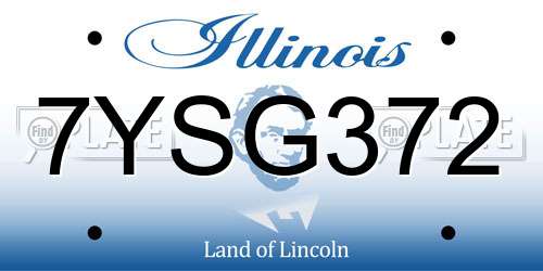 7YSG372 Illinois License Plate