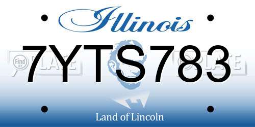 7YTS783 Illinois License Plate