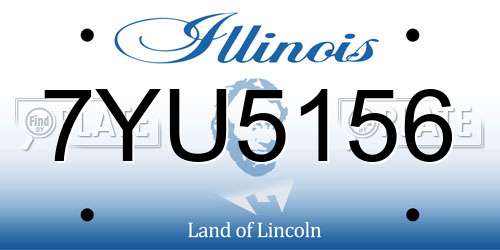 7YU5156 Illinois License Plate