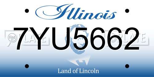7YU5662 Illinois License Plate