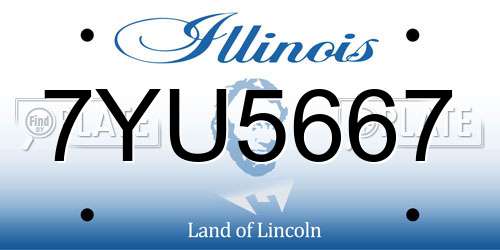 7YU5667 Illinois License Plate