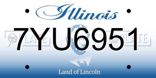 7YU6951 Illinois License Plate