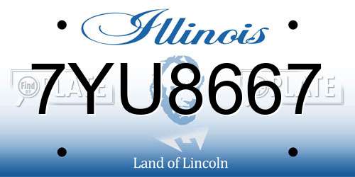 7YU8667 Illinois License Plate