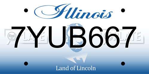 7YUB667 Illinois License Plate