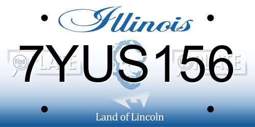 7YUS156 Illinois License Plate