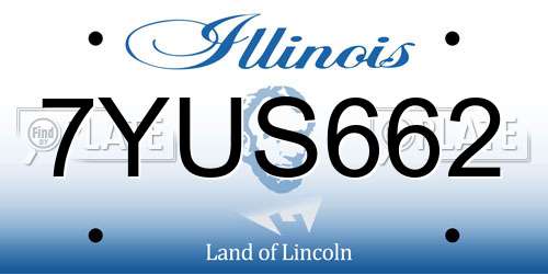 7YUS662 Illinois License Plate