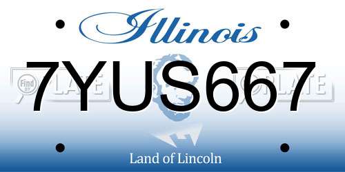 7YUS667 Illinois License Plate