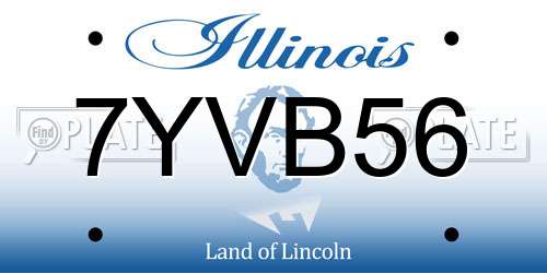 7YVB56 Illinois License Plate