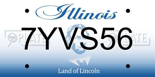 7YVS56 Illinois License Plate