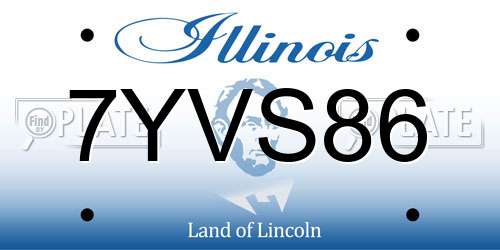 7YVS86 Illinois License Plate