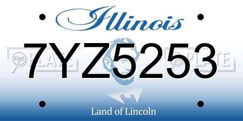 7YZ5253 Illinois License Plate
