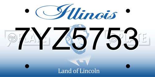 7YZ5753 Illinois License Plate