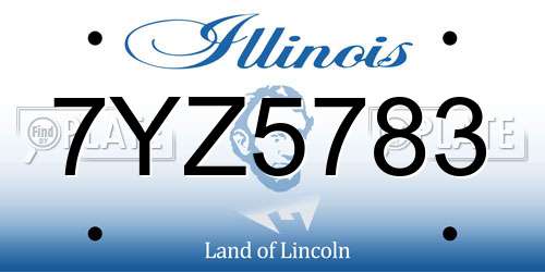 7YZ5783 Illinois License Plate