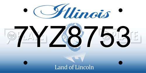 7YZ8753 Illinois License Plate