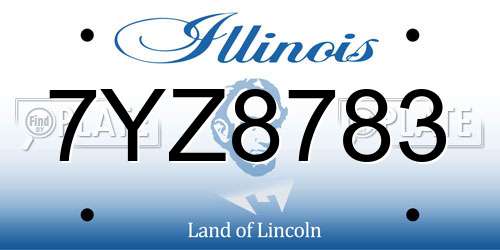 7YZ8783 Illinois License Plate