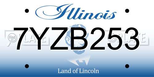 7YZB253 Illinois License Plate