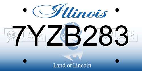 7YZB283 Illinois License Plate