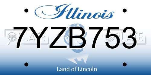 7YZB753 Illinois License Plate