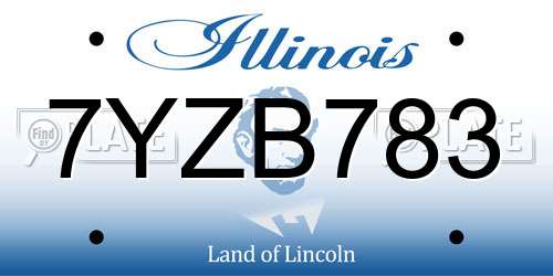 7YZB783 Illinois License Plate