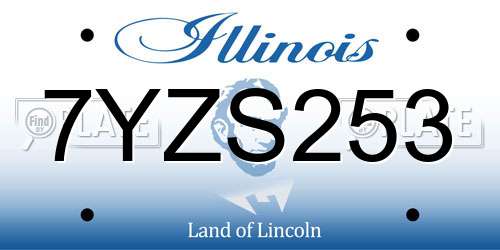 7YZS253 Illinois License Plate
