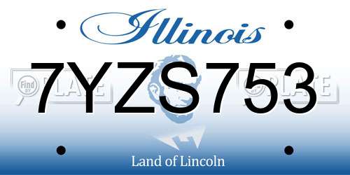 7YZS753 Illinois License Plate
