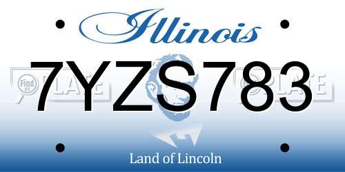 7YZS783 Illinois License Plate
