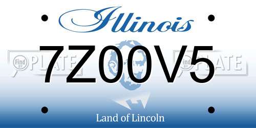 7Z00V5 Illinois License Plate