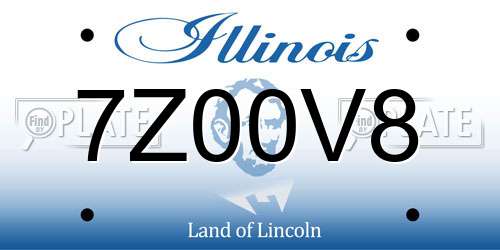 7Z00V8 Illinois License Plate