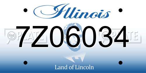7Z06034 Illinois License Plate