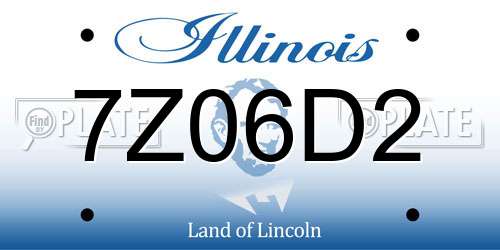 7Z06D2 Illinois License Plate