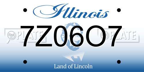 7Z06O7 Illinois License Plate