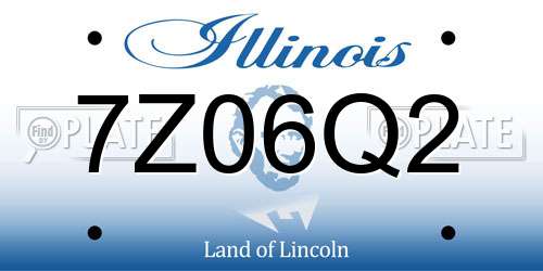 7Z06Q2 Illinois License Plate