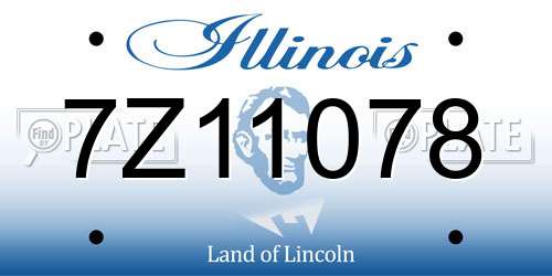 7Z11078 Illinois License Plate