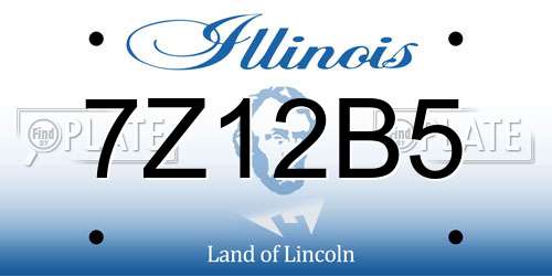 7Z12B5 Illinois License Plate