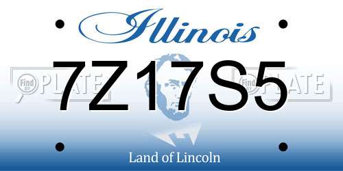 7Z17S5 Illinois License Plate