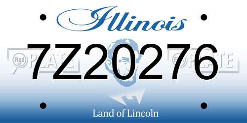 7Z20276 Illinois License Plate