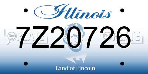 7Z20726 Illinois License Plate