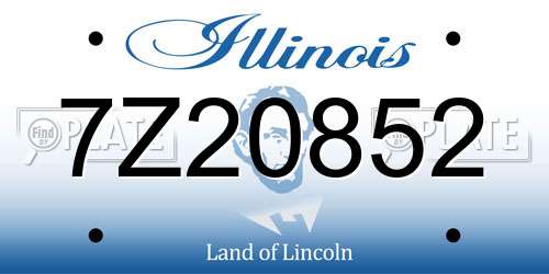 7Z20852 Illinois License Plate